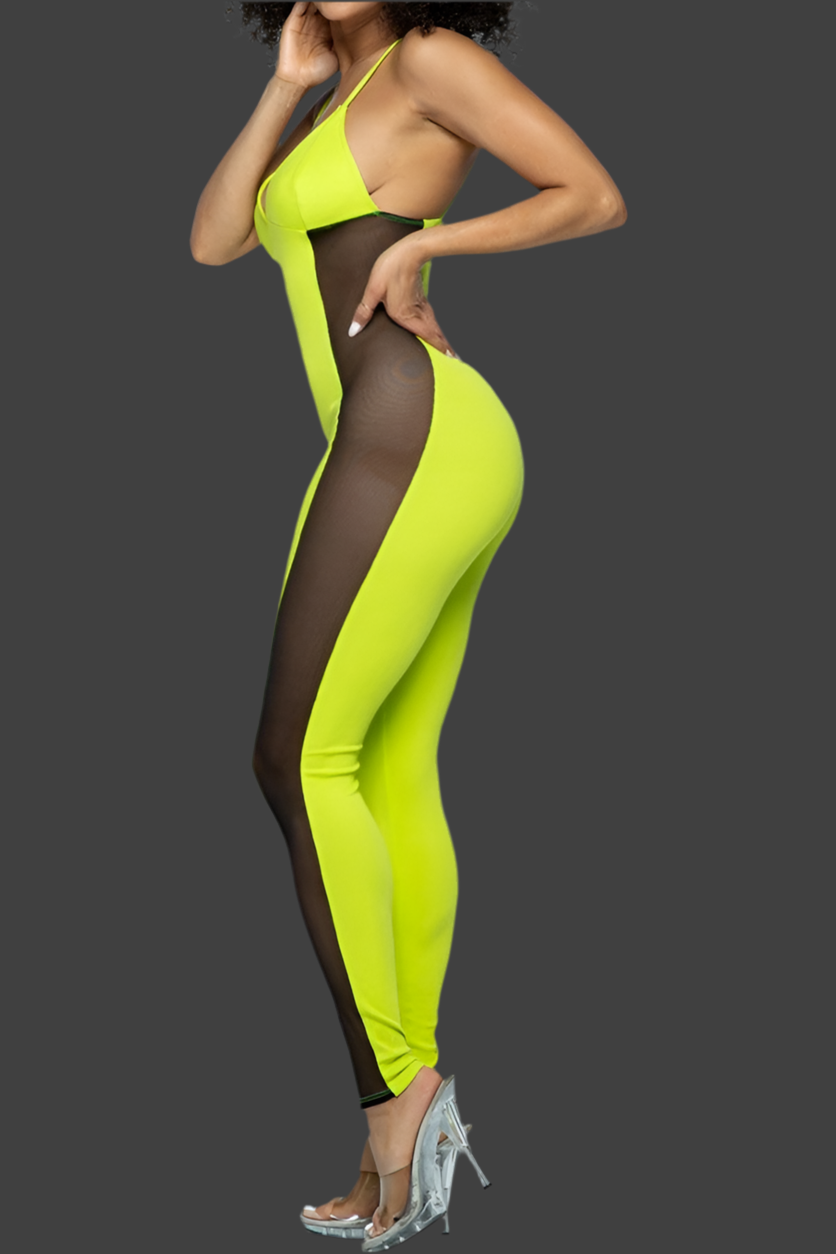 Neon yellow jumpsuit