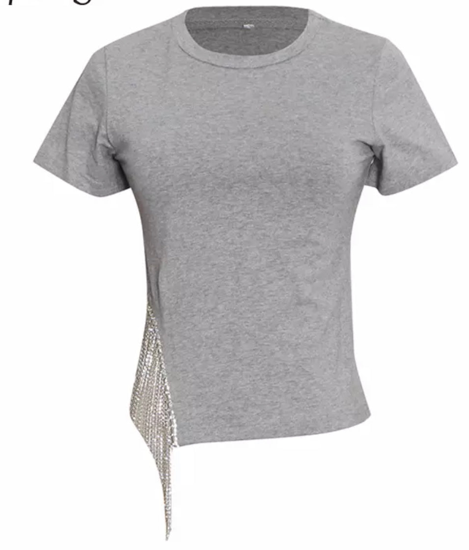 Gray chain top