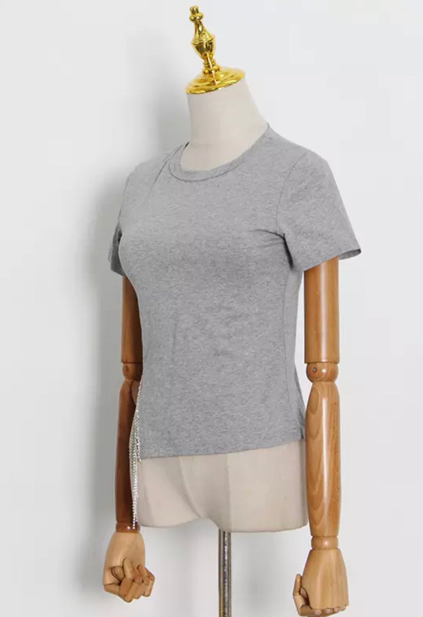 Gray chain top