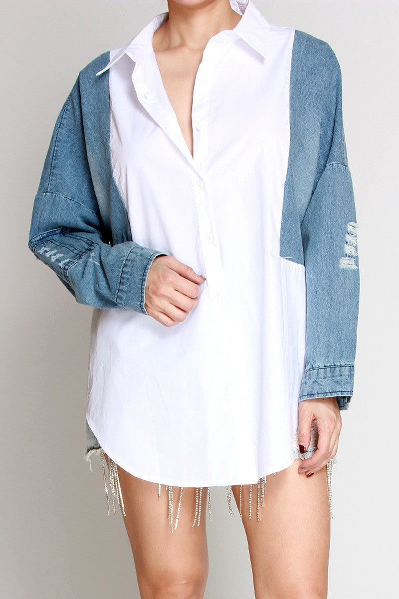 2 in 1 White Denim