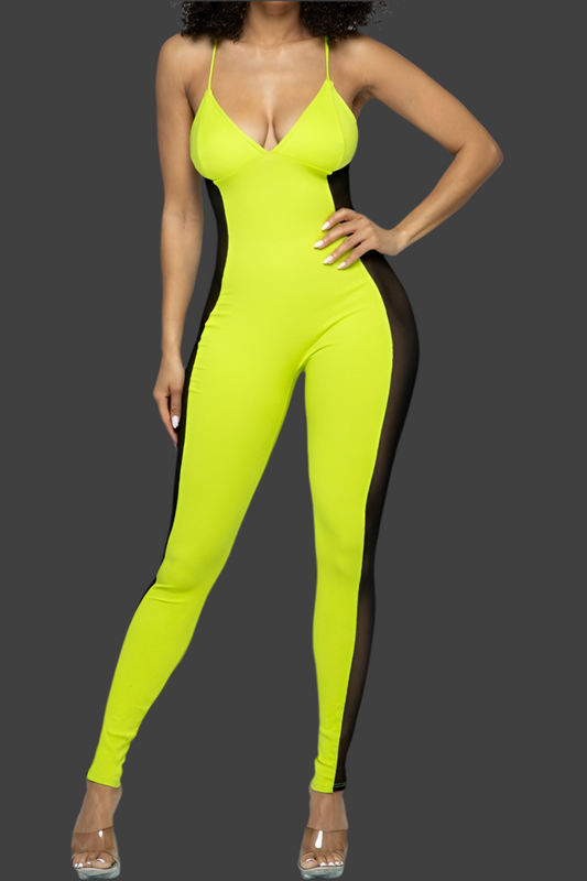Neon yellow jumpsuit