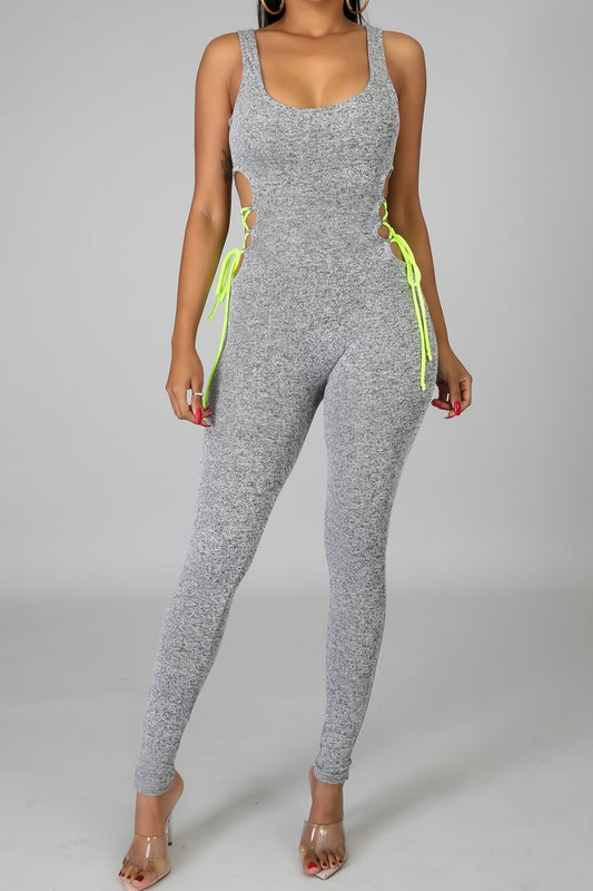 Grey out the neon jumpsuit
