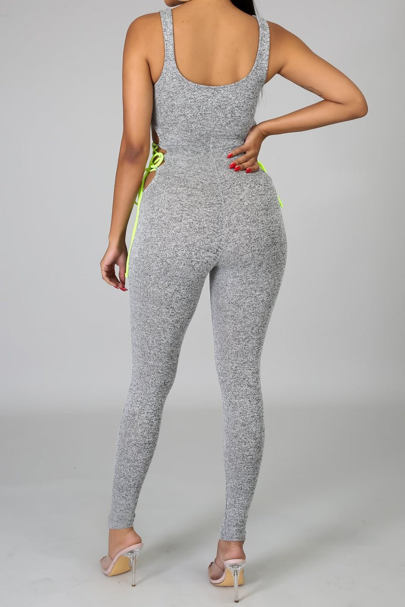 Grey out the neon jumpsuit