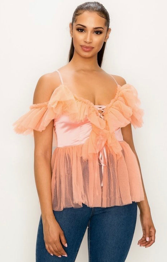 Peach tutu top